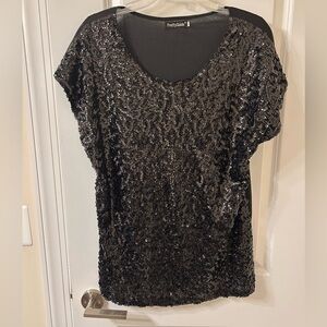 Black Sequin Blouse